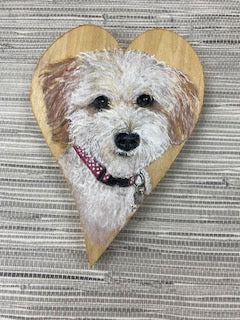 Custom hand-painted pet portrait keepsake, personalized pet memorial gift