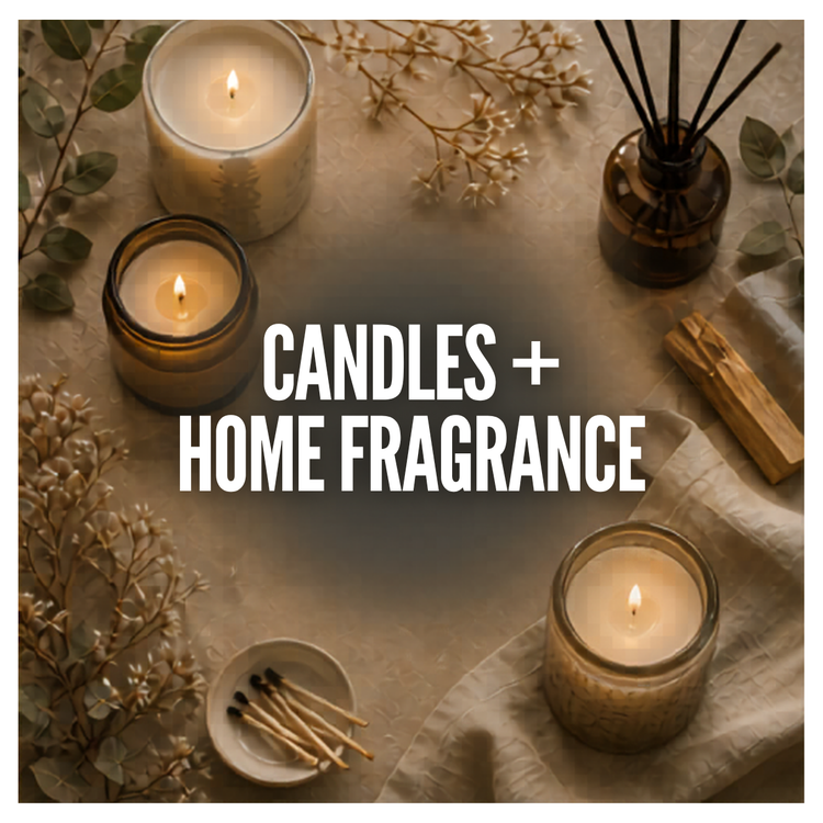Candles and home fragrance collection featuring luxury candles, diffusers, wax melts, and coastal-inspired scents.
