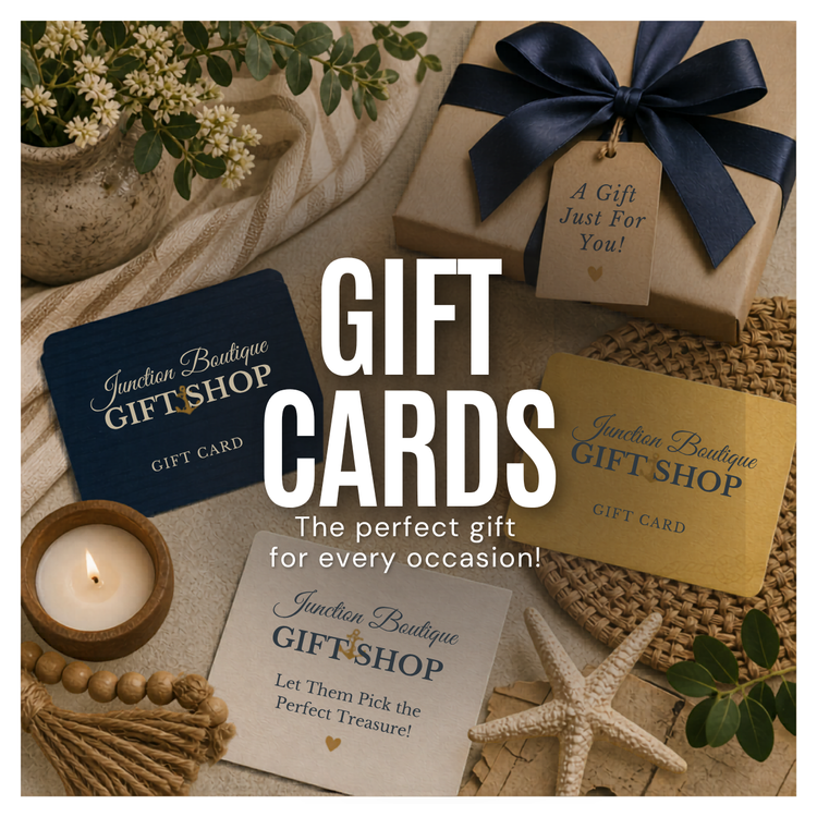 Junction Boutique gift cards for birthdays, holidays, bridal showers, and Jersey Shore gift shopping.