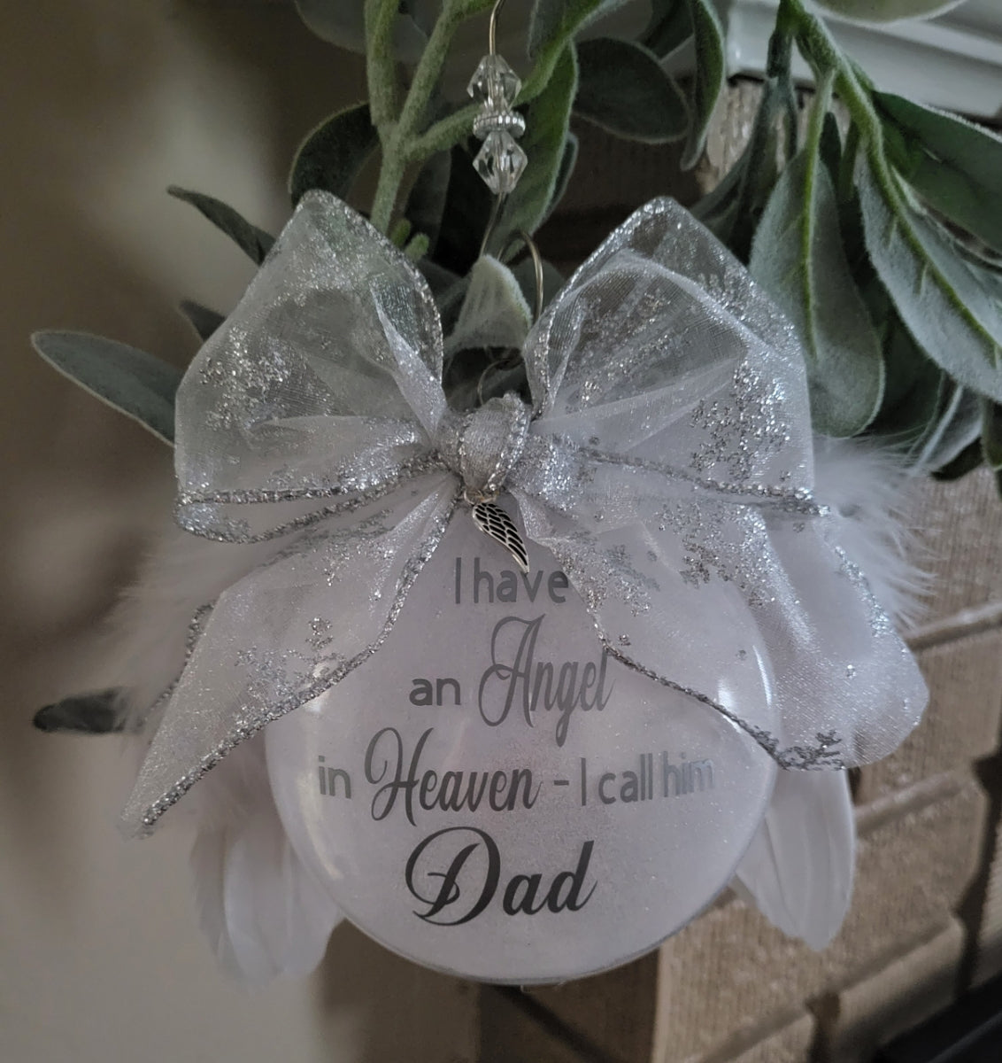Personalized Angel in Heaven memorial ornament, sympathy keepsake gift