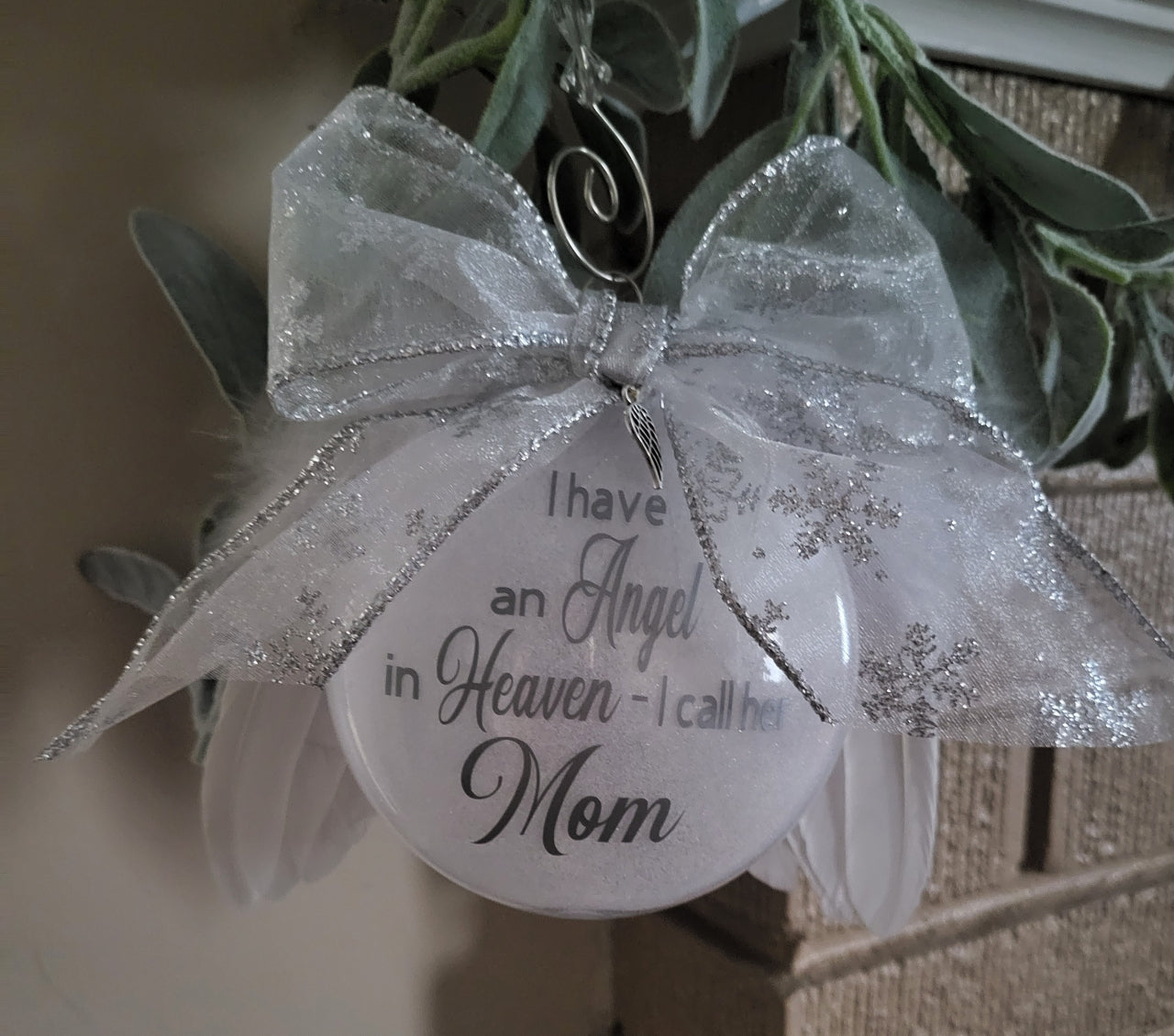 Personalized Angel in Heaven memorial ornament, sympathy keepsake gift