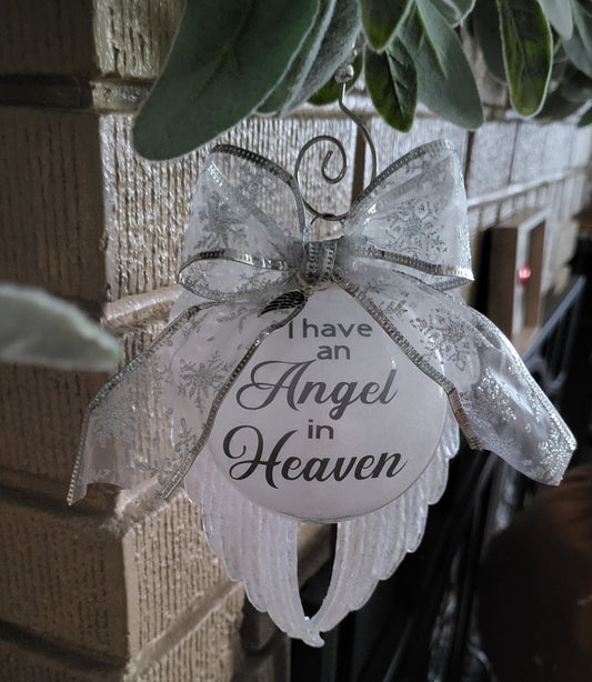 Personalized Angel in Heaven memorial ornament, sympathy keepsake gift
