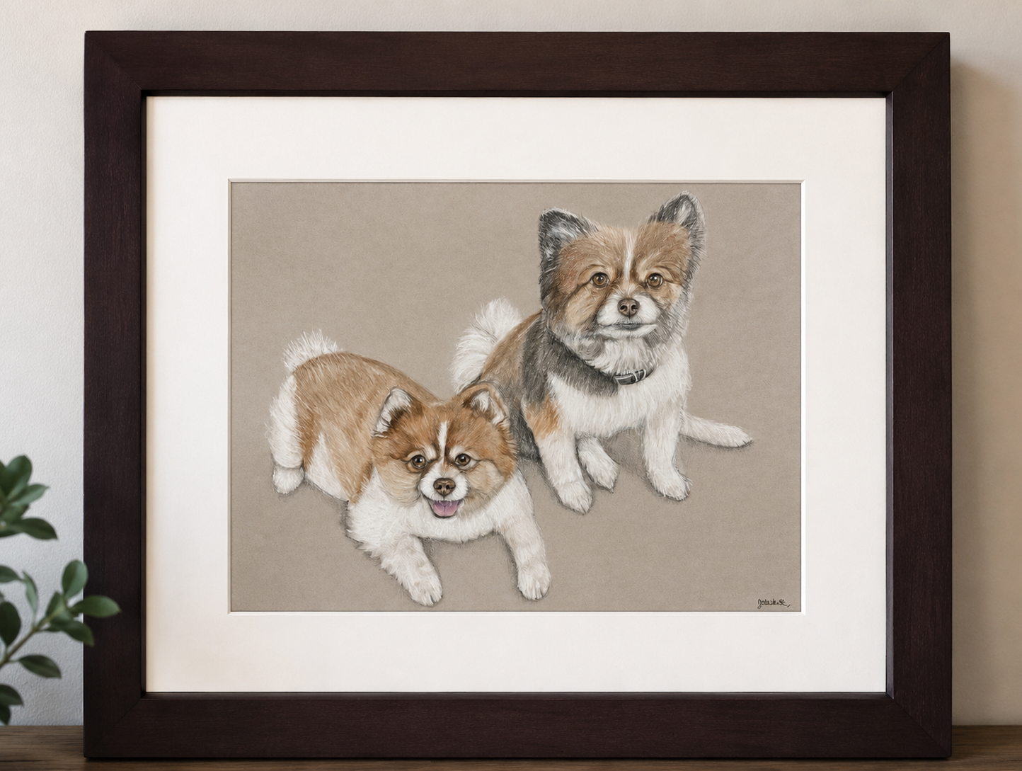 Custom hand-painted pet portrait keepsake, personalized pet memorial gift