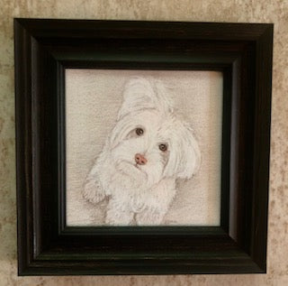 Custom hand-painted pet portrait keepsake, personalized pet memorial gift