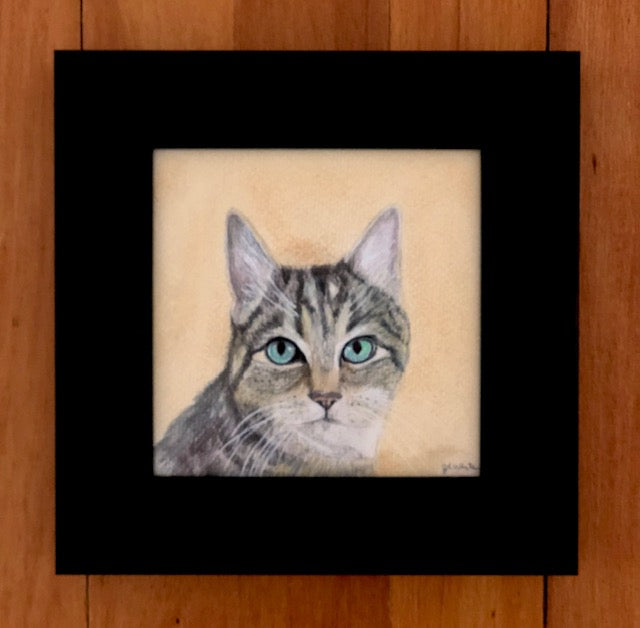 Custom hand-painted pet portrait keepsake, personalized pet memorial gift