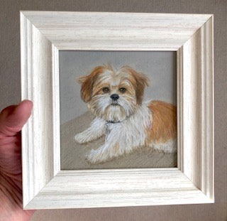 Custom hand-painted pet portrait keepsake, personalized pet memorial gift
