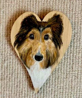 Custom hand-painted pet portrait keepsake, personalized pet memorial gift