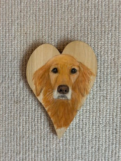 Custom hand-painted pet portrait keepsake, personalized pet memorial gift