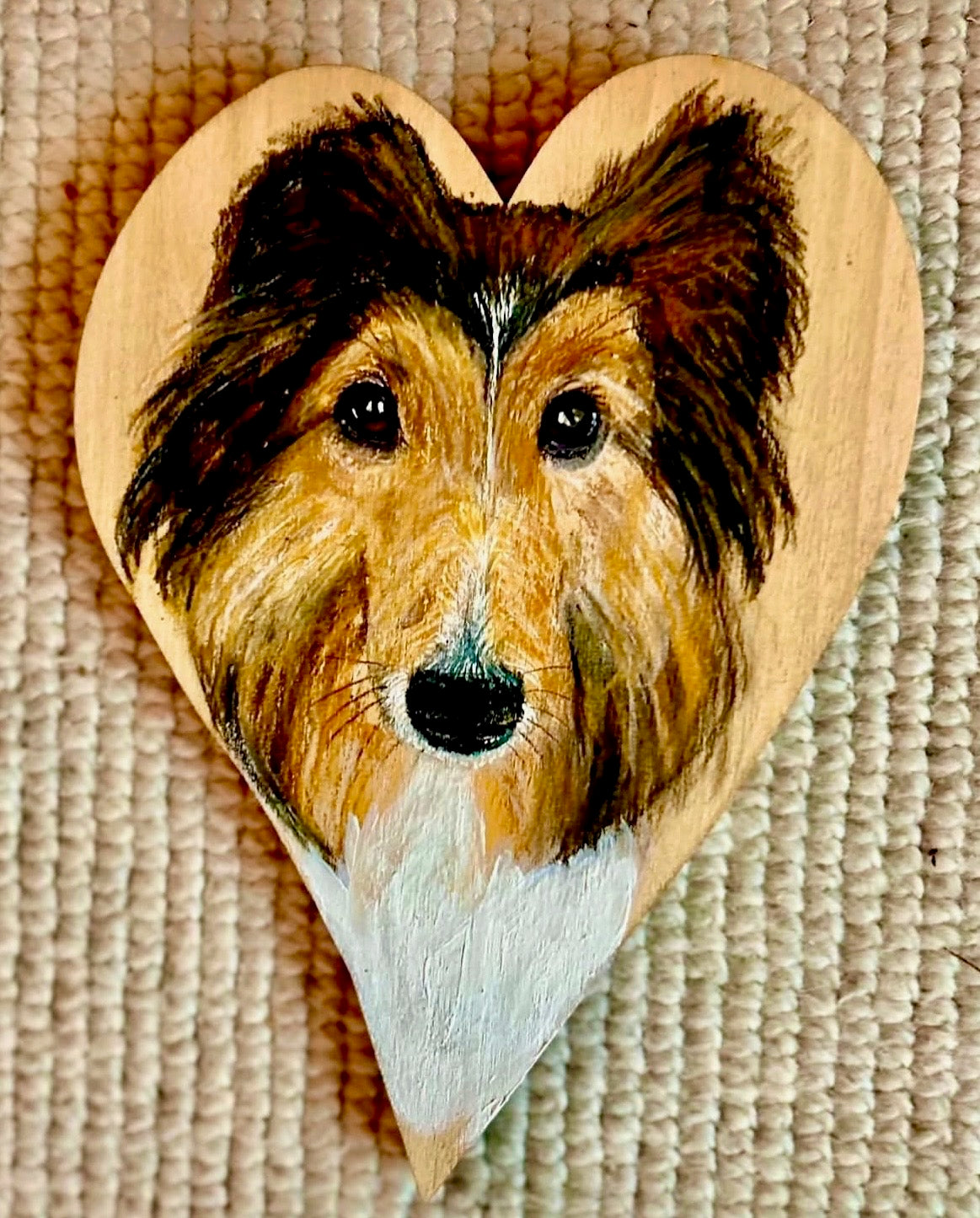 Custom hand-painted pet portrait keepsake, personalized pet memorial gift