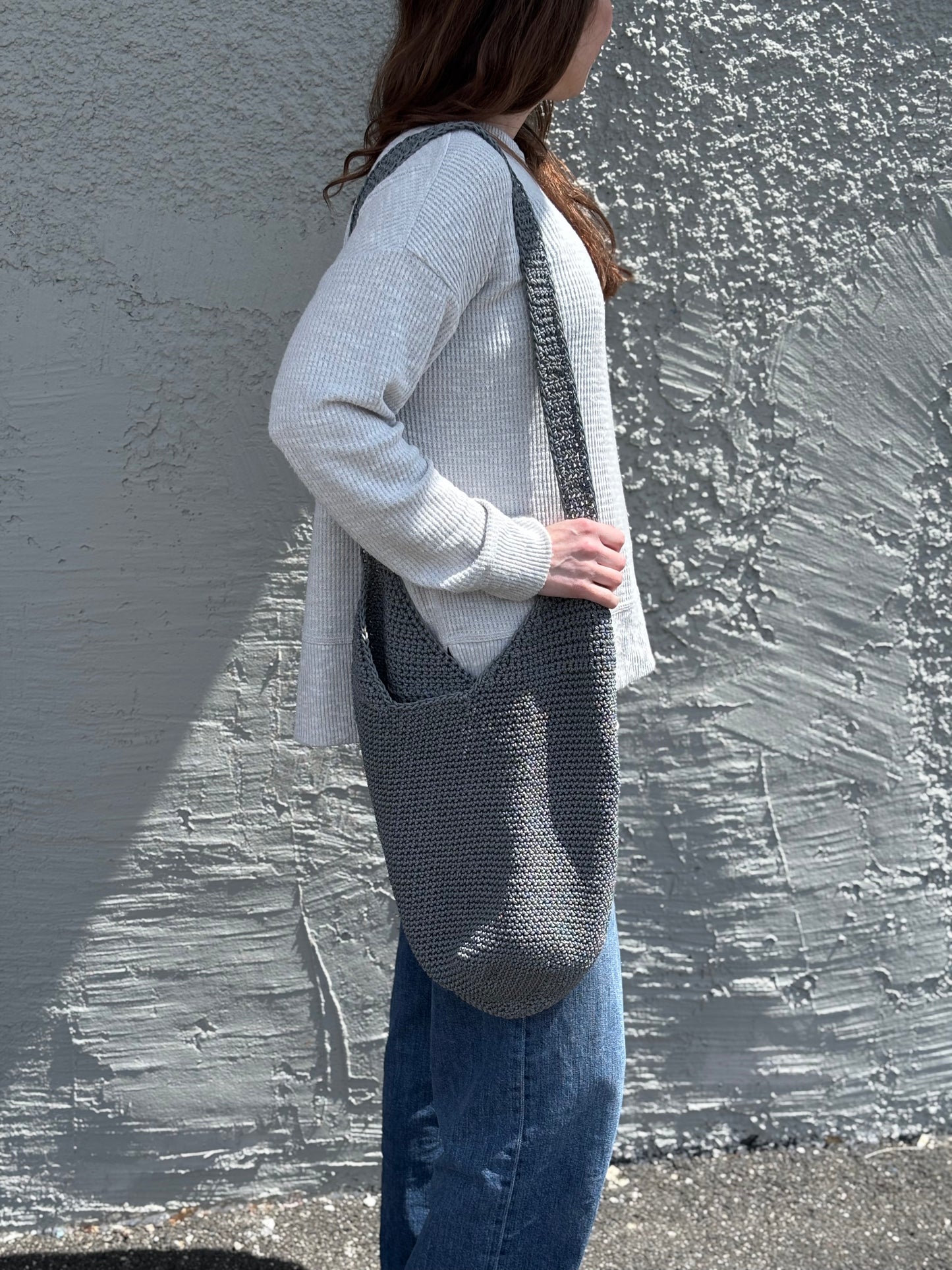 Handmade crocheted crossbody bag, boutique accessory