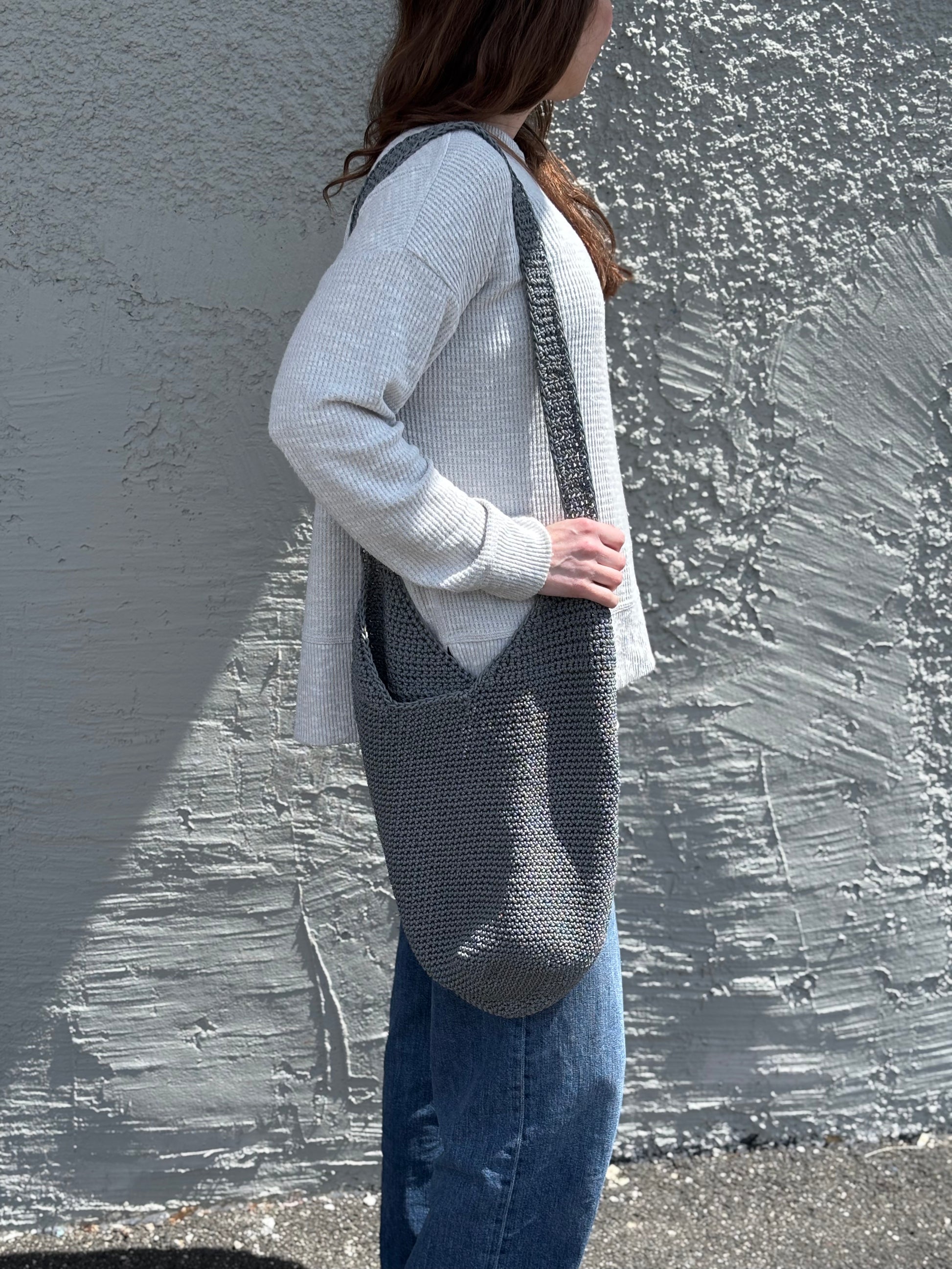 Handmade crocheted crossbody bag, boutique accessory