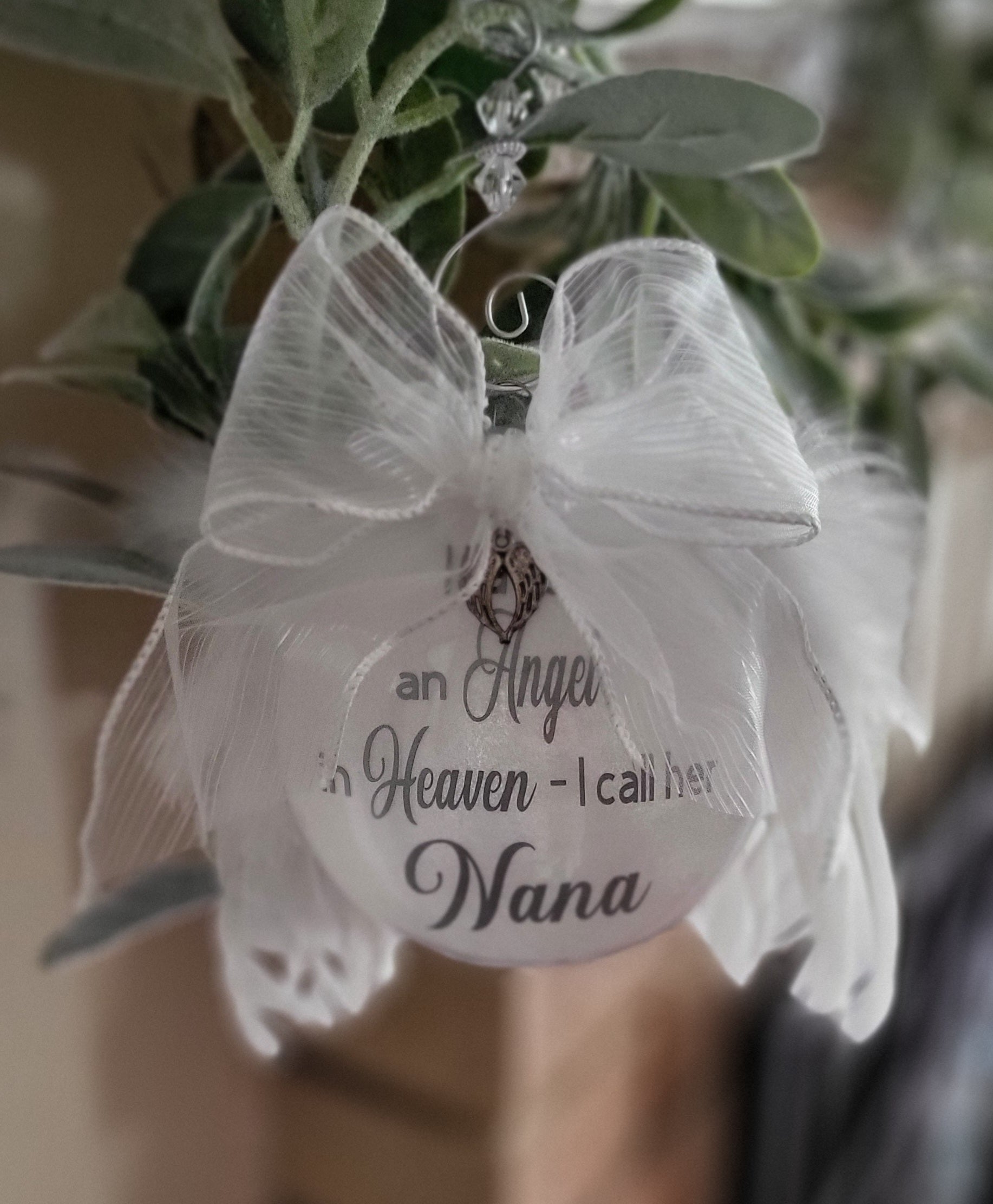 Personalized angel memorial ornament, Jersey Shore sympathy keepsake