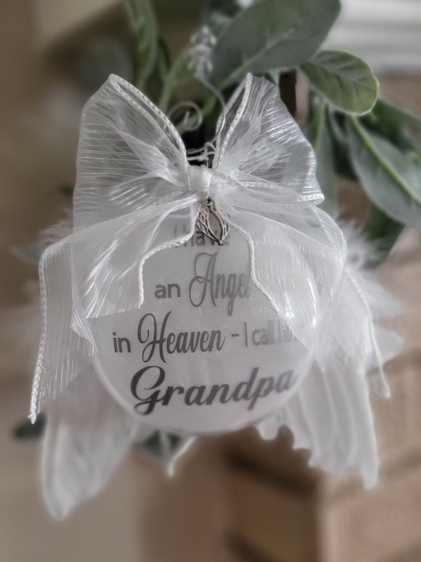 Personalized angel memorial ornament, Jersey Shore sympathy keepsake
