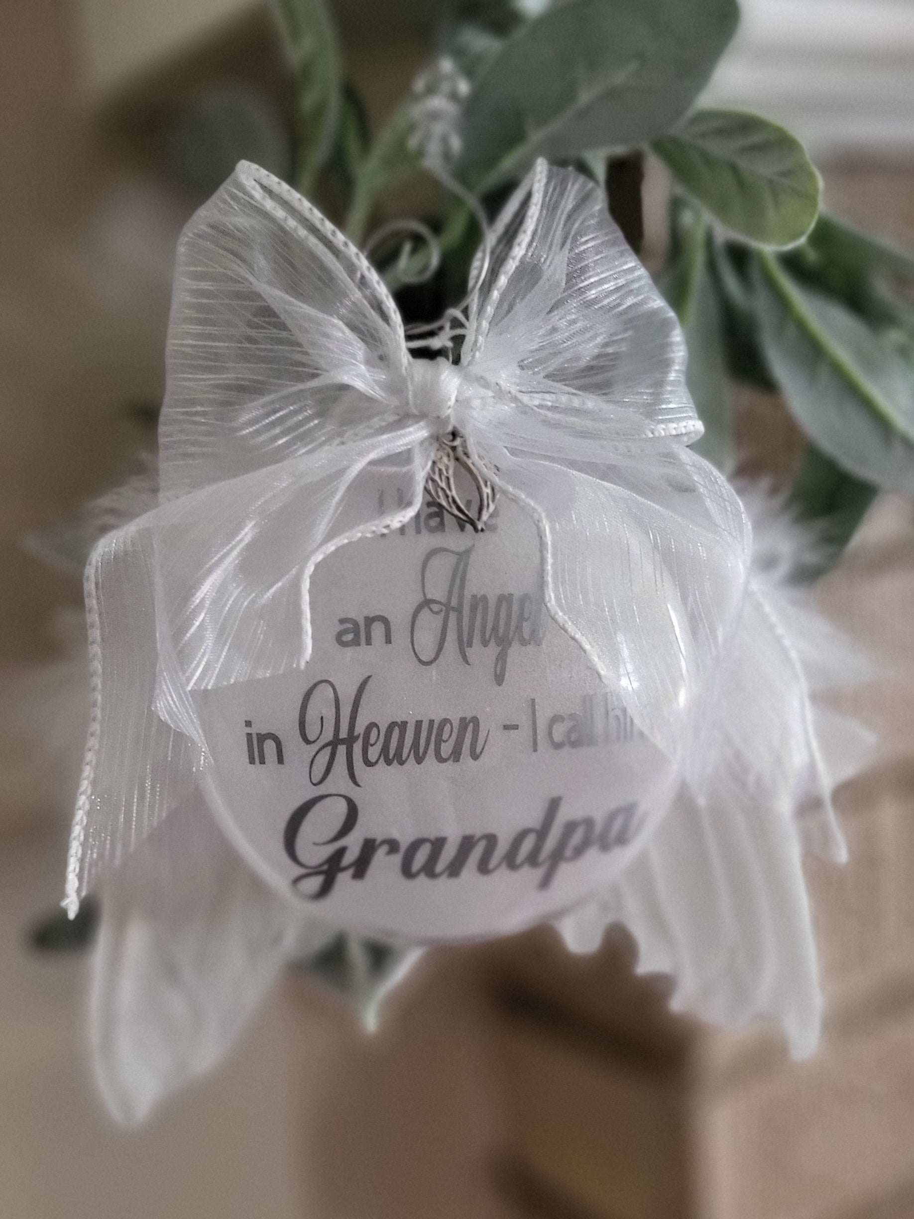 Personalized angel memorial ornament, Jersey Shore sympathy keepsake
