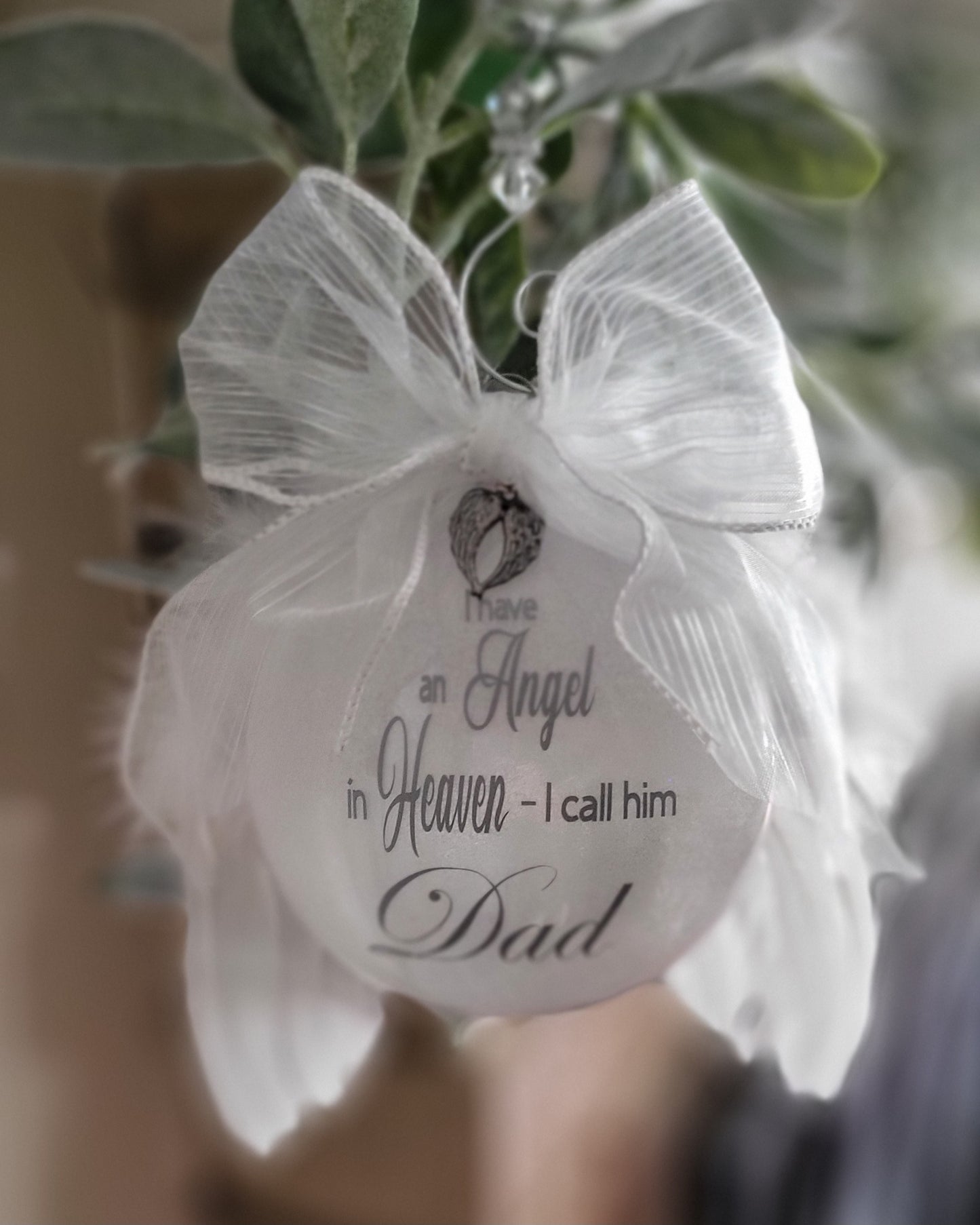 Personalized angel memorial ornament, Jersey Shore sympathy keepsake