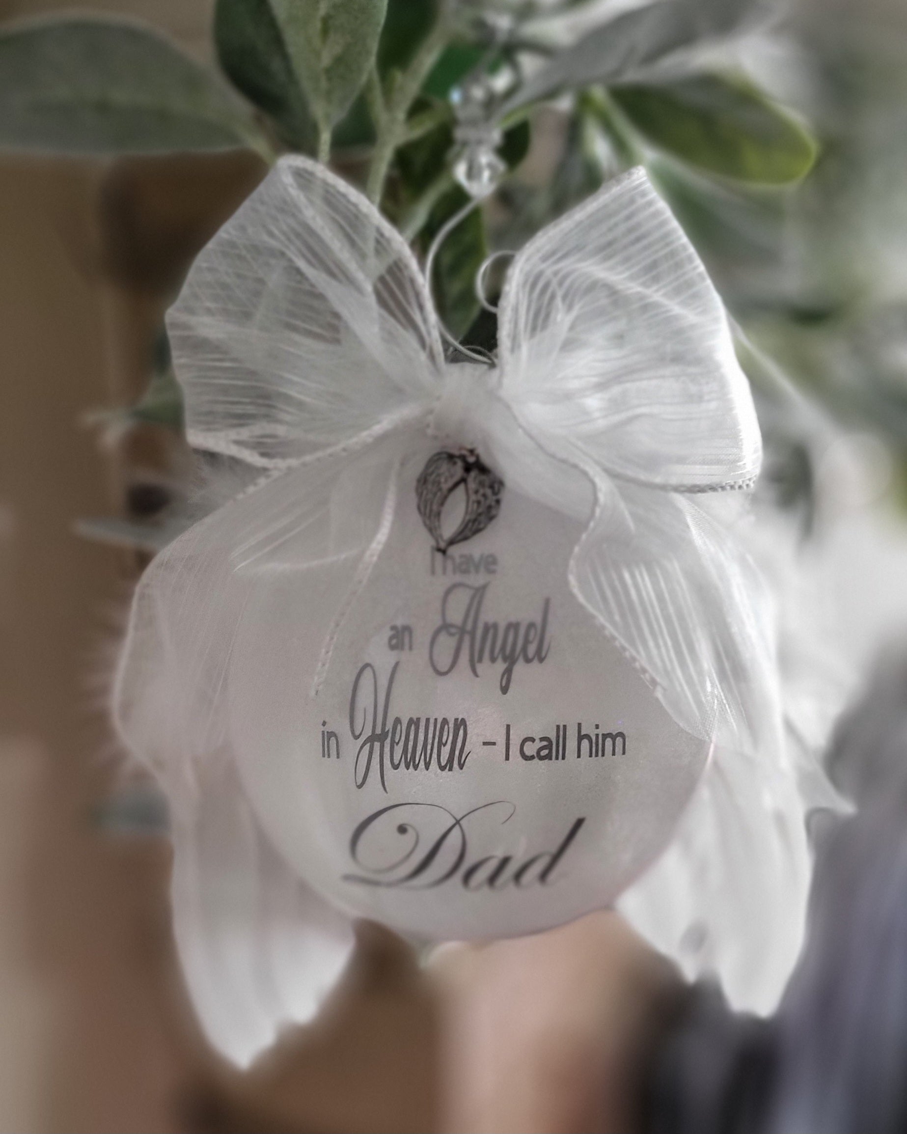 Personalized angel memorial ornament, Jersey Shore sympathy keepsake