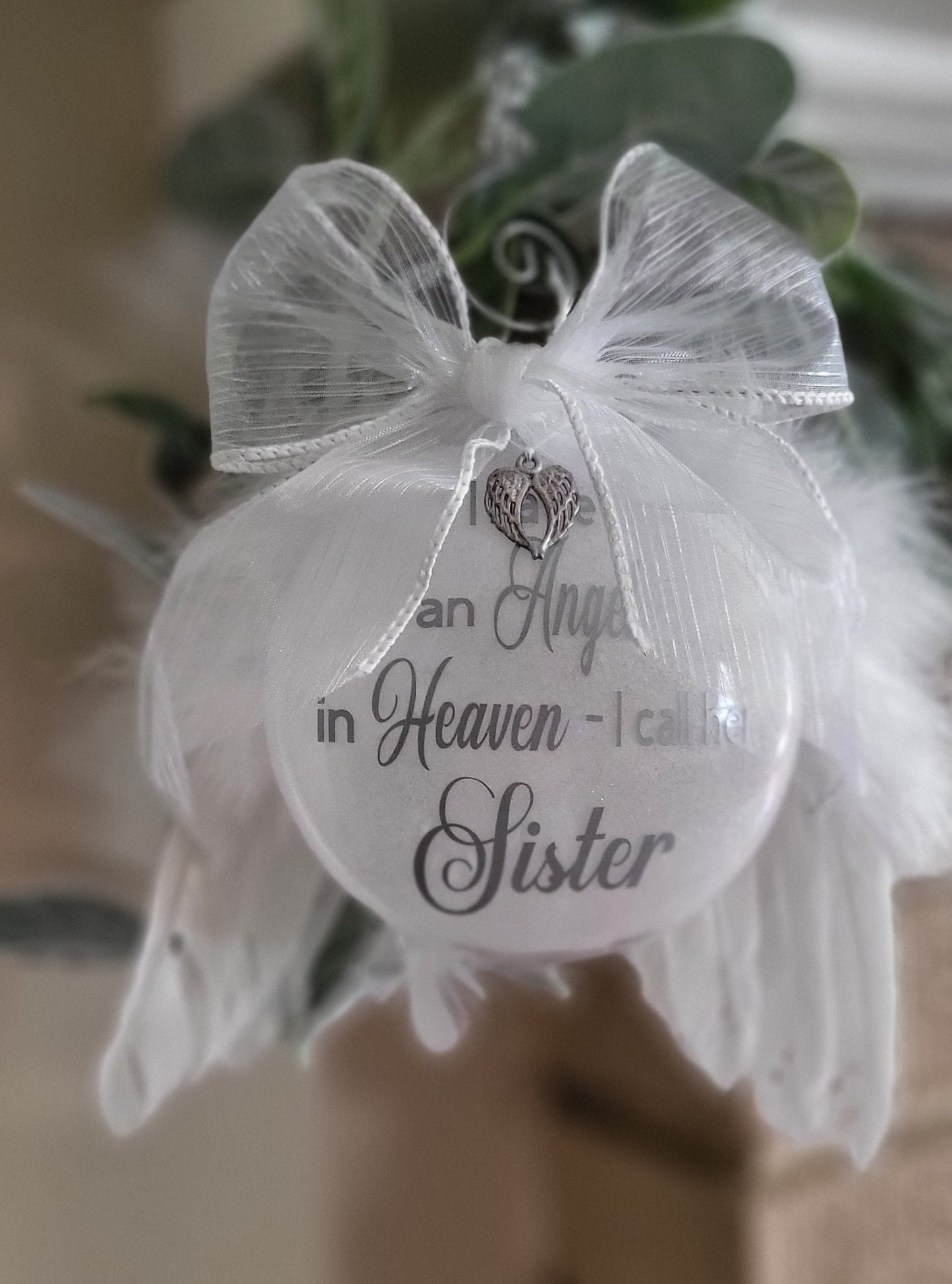 Personalized angel memorial ornament, Jersey Shore sympathy keepsake