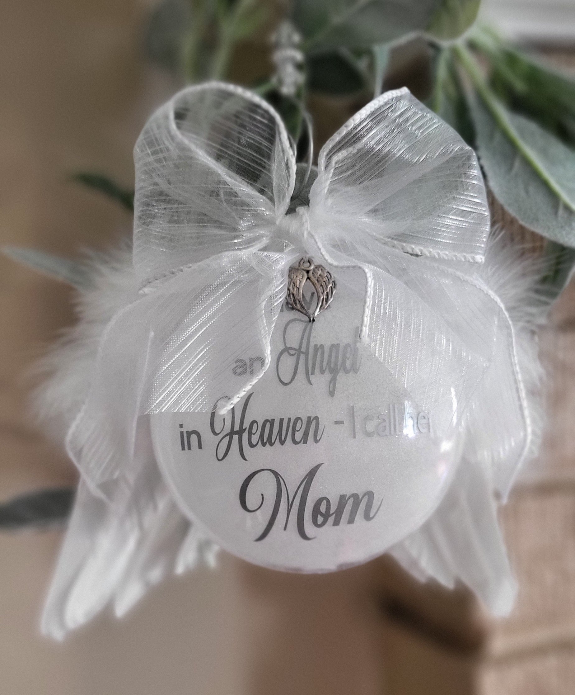 Personalized angel memorial ornament, Jersey Shore sympathy keepsake