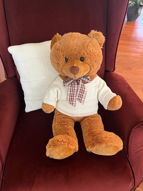 Remembrance bear and pillow keepsake set made from a loved one's clothing, sympathy gift
