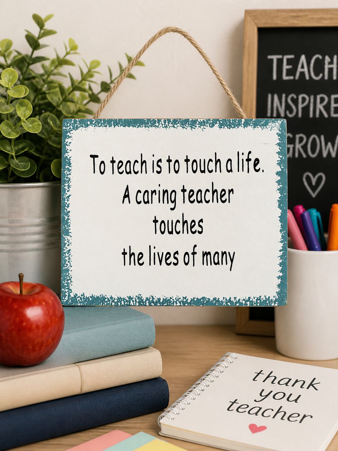 Teacher appreciation sign and magnet gift set